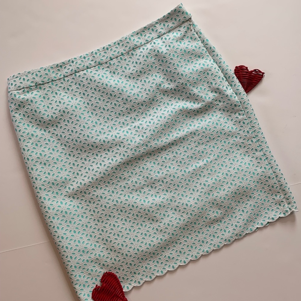 Brooks Brothers eyelet skirt scalloped hem sz 8